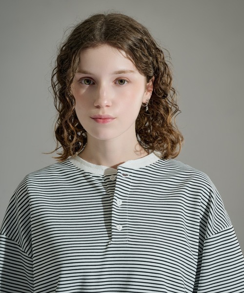 WETTEMPT(ウィテンプト)の「HENLEY NECK BORDER S/S TEE / ヘンリーネックボーダー S/S T(Tシャツ/カットソー・メンズ・ブラック/ブラック系2/オフホワイト・LARGE/MEDIUM/SMALL)」の16枚目の写真