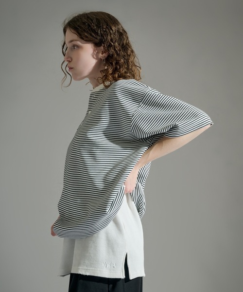 WETTEMPT(ウィテンプト)の「HENLEY NECK BORDER S/S TEE / ヘンリーネックボーダー S/S T(Tシャツ/カットソー・メンズ・ブラック/ブラック系2/オフホワイト・LARGE/MEDIUM/SMALL)」の17枚目の写真