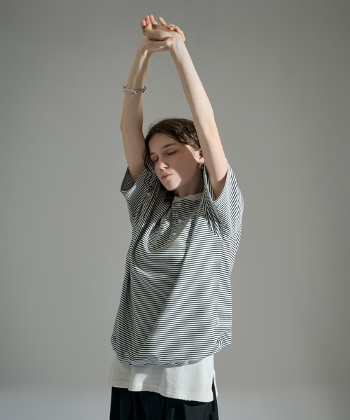WETTEMPT(ウィテンプト)の「HENLEY NECK BORDER S/S TEE / ヘンリーネックボーダー S/S T(Tシャツ/カットソー・メンズ・ブラック/ブラック系2/オフホワイト・LARGE/MEDIUM/SMALL)」の18枚目の写真