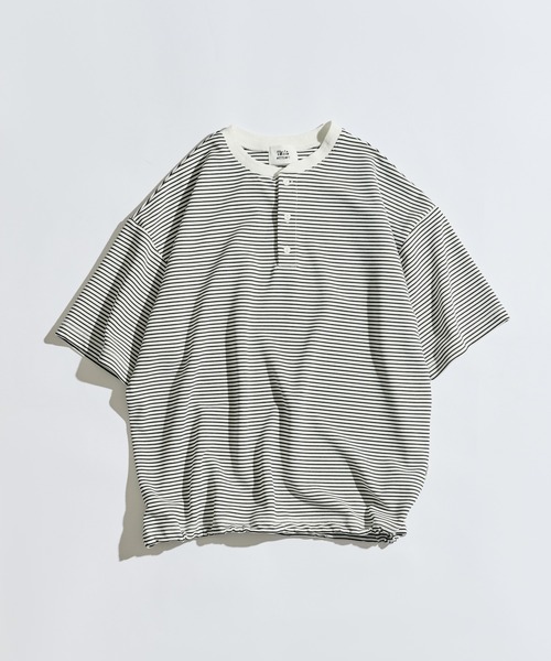 WETTEMPT(ウィテンプト)の「HENLEY NECK BORDER S/S TEE / ヘンリーネックボーダー S/S T(Tシャツ/カットソー・メンズ・ブラック/ブラック系2/オフホワイト・LARGE/MEDIUM/SMALL)」の12枚目の写真