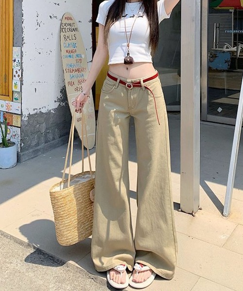 meJane(ミージェーン)の「ワイドストレート チノパンツ(チノパンツ・レディース・ウィート・L/M/S)」の9枚目の写真
