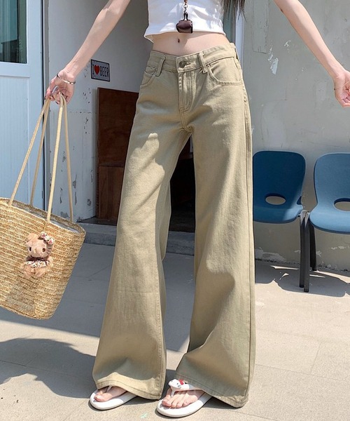 meJane(ミージェーン)の「ワイドストレート チノパンツ(チノパンツ・レディース・ウィート・L/M/S)」の2枚目の写真