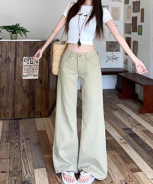 meJane(ミージェーン)の「ワイドストレート チノパンツ(チノパンツ・レディース・ウィート・L/M/S)」の6枚目の写真
