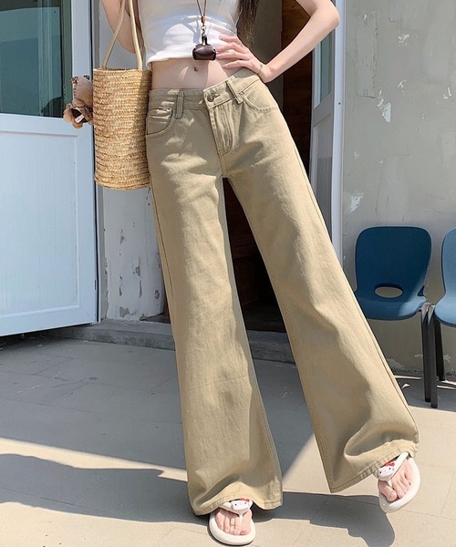 meJane(ミージェーン)の「ワイドストレート チノパンツ(チノパンツ・レディース・ウィート・L/M/S)」の3枚目の写真
