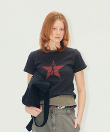 ERTR（イーアールティーアール）の「Star Picket Girl T-Shirt Black（Tシャツ/カットソー）」