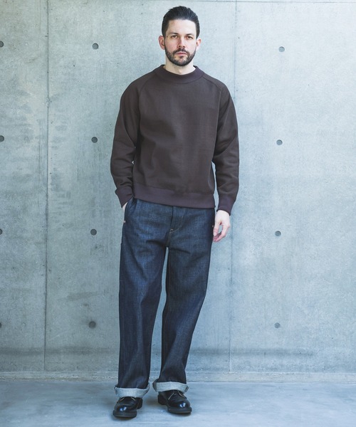 MR.OLIVE(ミスターオリーブ)の「HEAVY-DUTY COTTON / FLAT SEAMER BOTTLE NECK JERSEY /M263120(Tシャツ/カットソー・メンズ・ブラウン/ブラック・MEDIUM/SMALL/LARGE)」の3枚目の写真