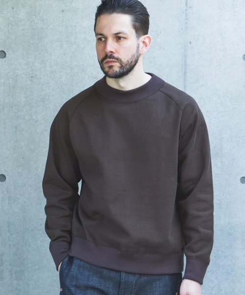 MR.OLIVE(ミスターオリーブ)の「HEAVY-DUTY COTTON / FLAT SEAMER BOTTLE NECK JERSEY /M263120(Tシャツ/カットソー・メンズ・ブラウン/ブラック・MEDIUM/SMALL/LARGE)」の4枚目の写真