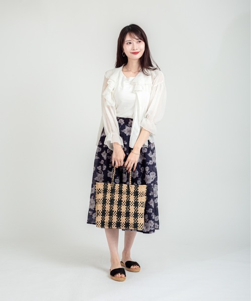 The Bagmati(ザバグマティ)の「【The Bagmati/ザバグマティ】かごバッグ ラフィア チェック柄 ハンドバッグ A4サイズ(かごバッグ・レディース・ナチュラル・FREE)」の10枚目の写真