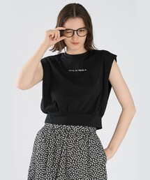 To b. by agnes b. | ロゴ コットン フレンチスリーブ トップス(Tシャツ/カットソー)