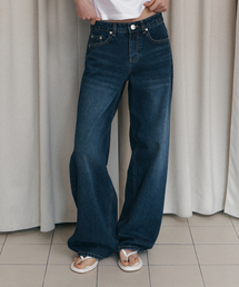 CURETTY（キュリティ）の「C BACK LOGO WIDE DENIM PANTS_DARK BLUE（デニムパンツ）」