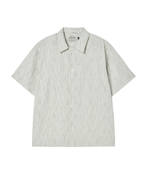 Beyond Closet（-）の「[COLLECTION LINE] エアリー ハンドメイド ストライプ オープンカラー 半袖シャツ アイボリー（Tシャツ/カットソー・メンズ・その他・MEDIUM/LARGE）」の2枚目の写真