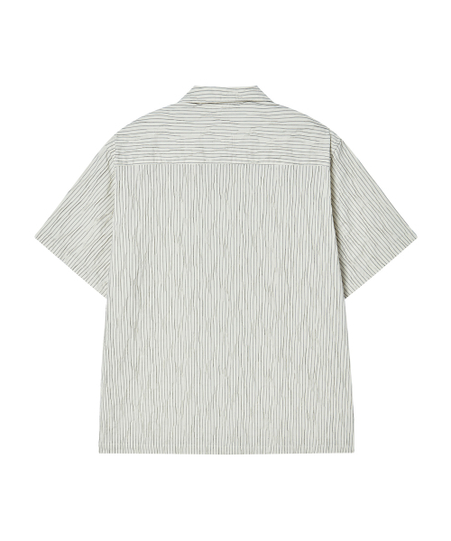 Beyond Closet（-）の「[COLLECTION LINE] エアリー ハンドメイド ストライプ オープンカラー 半袖シャツ アイボリー（Tシャツ/カットソー・メンズ・その他・MEDIUM/LARGE）」の4枚目の写真