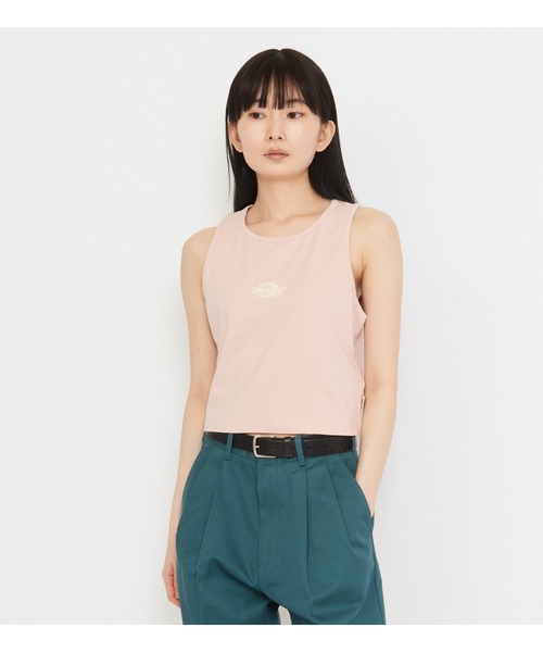 Dickies（ディッキーズ）の「ロゴタンクトップ（タンクトップ・レディース・ホワイト/ピンク/ブラック・X-SMALL/SMALL/MEDIUM）」の3枚目の写真