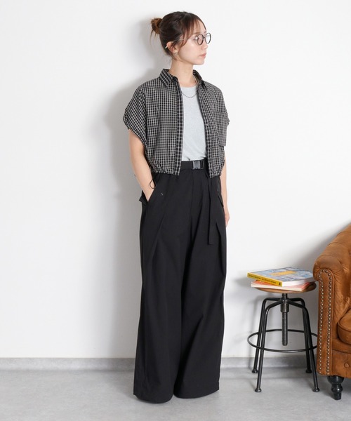 cepo（セポ）の「〈セットアップ対応〉ソフトコットンタックワイドパンツ（その他パンツ・レディース・オリーブ/ブラック/ベージュ・M/S）」の5枚目の写真