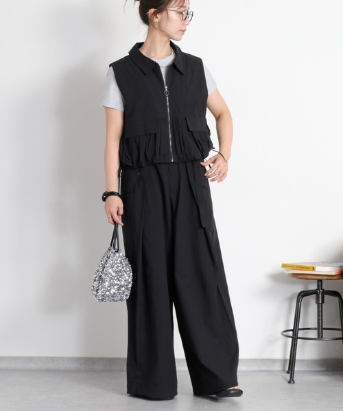 cepo（セポ）の「〈セットアップ対応〉ソフトコットンタックワイドパンツ（その他パンツ・レディース・オリーブ/ブラック/ベージュ・M/S）」の6枚目の写真