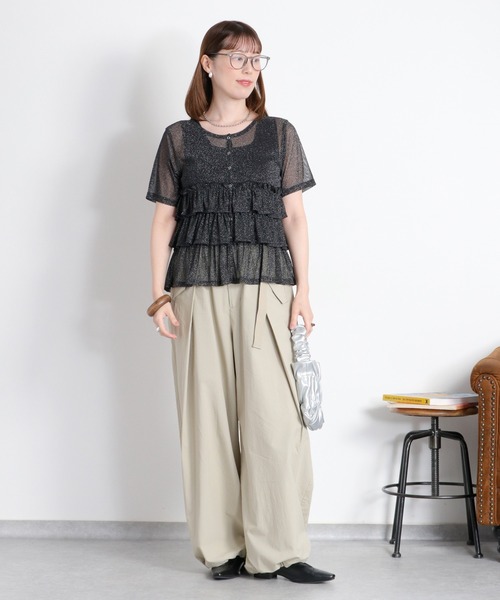 cepo（セポ）の「〈セットアップ対応〉ソフトコットンタックワイドパンツ（その他パンツ・レディース・オリーブ/ブラック/ベージュ・M/S）」の17枚目の写真