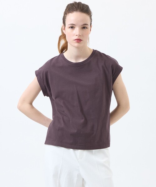 MACKINTOSH PHILOSOPHY(マッキントッシュ フィロソフィー)の「リネンミックスドルマンTシャツ(Tシャツ/カットソー・レディース・ブラウン系その他4/ピンク系その他2/ブラック/グリーン系その他/ライトブルー/パープル系その他/オフホワイト・38)」の3枚目の写真