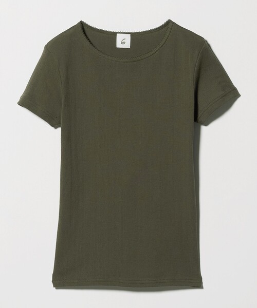 6(ロク)の「<6(ROKU)>パターンメッシュ Tシャツ(Tシャツ/カットソー・レディース・ライトピンク/オリーブ/ブラック・FREE)」の3枚目の写真