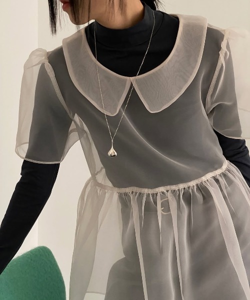 FAVORITO（ファヴォリート）の「シースルーアウター（シャツ/ブラウス・レディース・ブラック/ピンク/ホワイト・F）」の12枚目の写真