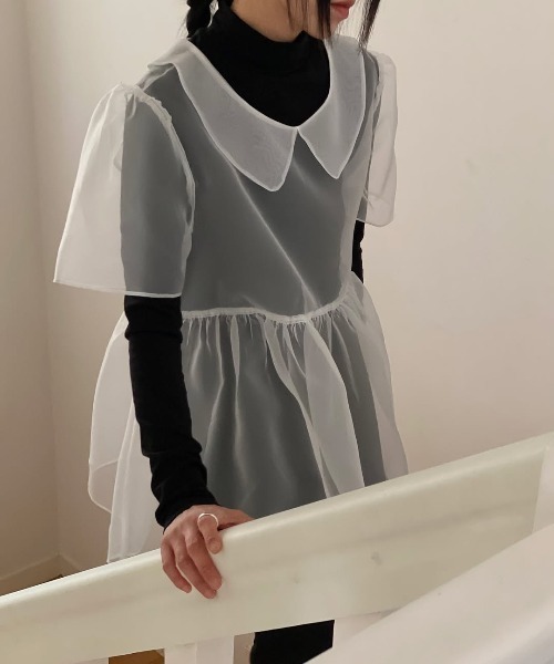 FAVORITO（ファヴォリート）の「シースルーアウター（シャツ/ブラウス・レディース・ブラック/ピンク/ホワイト・F）」の11枚目の写真