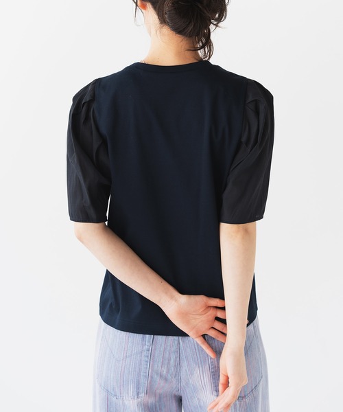 Nunc.(ヌンク)の「パフスリーブシアー切替プルオーバー(Tシャツ/カットソー・レディース・ネイビー/ラベンダー/オフホワイト・FREE)」の14枚目の写真