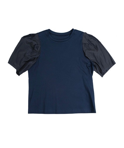 Nunc.(ヌンク)の「パフスリーブシアー切替プルオーバー(Tシャツ/カットソー・レディース・ネイビー/ラベンダー/オフホワイト・FREE)」の21枚目の写真