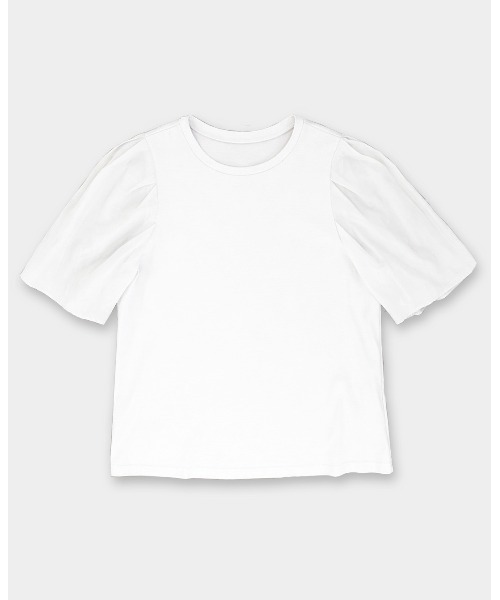 Nunc.(ヌンク)の「パフスリーブシアー切替プルオーバー(Tシャツ/カットソー・レディース・ネイビー/ラベンダー/オフホワイト・FREE)」の19枚目の写真
