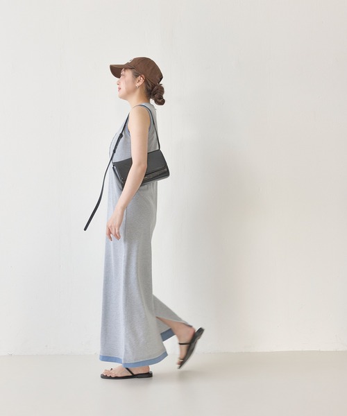 en CAnAF(エンカナフ)の「【一枚でこなれ見え】リブ ヘンリーネック レイヤード ノースリーブ ロングワンピース(ワンピース・レディース・グレー/モカ/ブラック・フリー)」の13枚目の写真