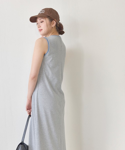 en CAnAF(エンカナフ)の「【一枚でこなれ見え】リブ ヘンリーネック レイヤード ノースリーブ ロングワンピース(ワンピース・レディース・グレー/モカ/ブラック・フリー)」の12枚目の写真