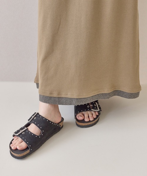 en CAnAF(エンカナフ)の「【一枚でこなれ見え】リブ ヘンリーネック レイヤード ノースリーブ ロングワンピース(ワンピース・レディース・グレー/モカ/ブラック・フリー)」の21枚目の写真
