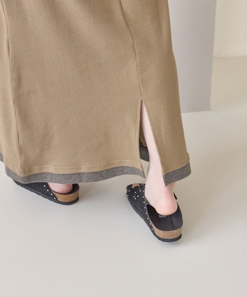 en CAnAF(エンカナフ)の「【一枚でこなれ見え】リブ ヘンリーネック レイヤード ノースリーブ ロングワンピース(ワンピース・レディース・グレー/モカ/ブラック・フリー)」の22枚目の写真
