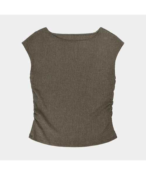PIGMENT(ピグメント)の「クリーミーシワタンクトップ (HLVT260306)(Tシャツ/カットソー・レディース・カーキ/ブルー/レンガ/チャコール・FREE)」の2枚目の写真