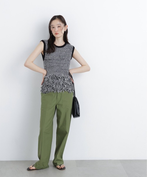 N.(N. Natural Beauty Basic)(エヌエヌナチュラルビューティーベーシック)の「フリンジニット(ニット/セーター・レディース・グリーン系/ブラック系その他2/ブラウン系その他・フリ-)」の6枚目の写真