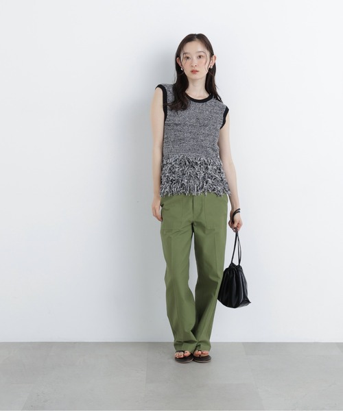 N.(N. Natural Beauty Basic)(エヌエヌナチュラルビューティーベーシック)の「フリンジニット(ニット/セーター・レディース・グリーン系/ブラック系その他2/ブラウン系その他・フリ-)」の8枚目の写真