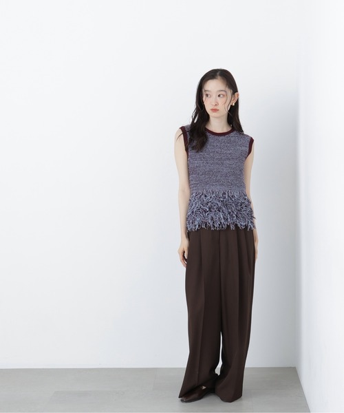 N.(N. Natural Beauty Basic)(エヌエヌナチュラルビューティーベーシック)の「フリンジニット(ニット/セーター・レディース・グリーン系/ブラック系その他2/ブラウン系その他・フリ-)」の13枚目の写真