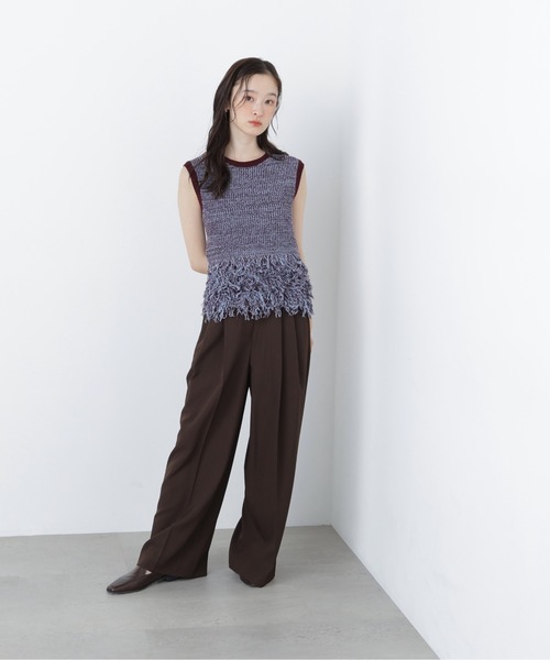 N.(N. Natural Beauty Basic)(エヌエヌナチュラルビューティーベーシック)の「フリンジニット(ニット/セーター・レディース・グリーン系/ブラック系その他2/ブラウン系その他・フリ-)」の17枚目の写真