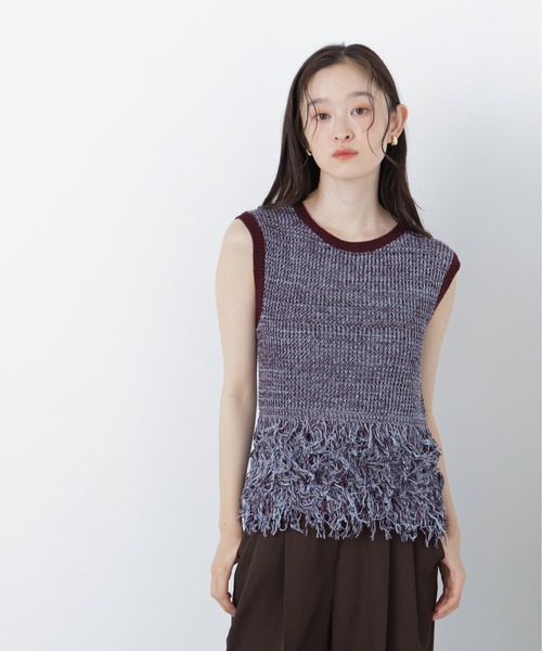 N.(N. Natural Beauty Basic)(エヌエヌナチュラルビューティーベーシック)の「フリンジニット(ニット/セーター・レディース・グリーン系/ブラック系その他2/ブラウン系その他・フリ-)」の18枚目の写真