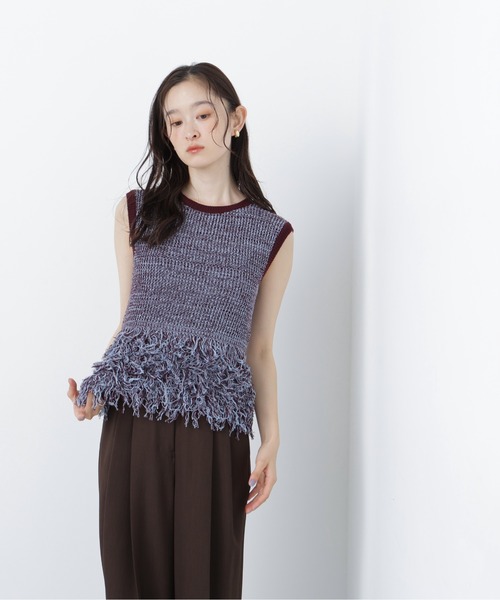 N.(N. Natural Beauty Basic)(エヌエヌナチュラルビューティーベーシック)の「フリンジニット(ニット/セーター・レディース・グリーン系/ブラック系その他2/ブラウン系その他・フリ-)」の19枚目の写真