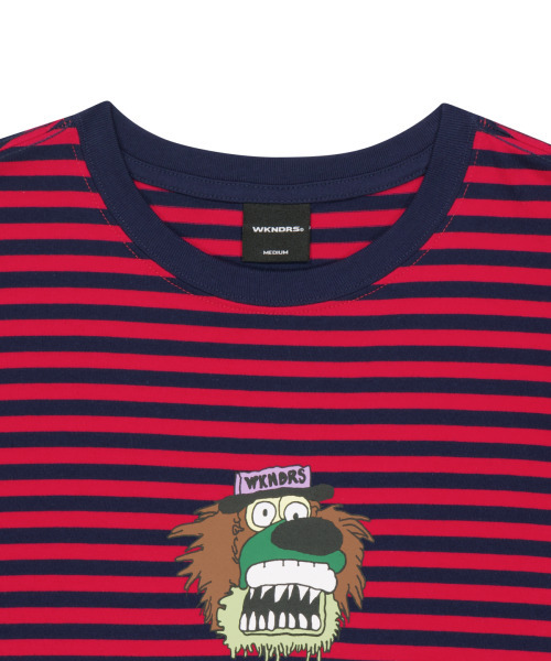 WKNDRS（ウィーキャンドース）の「[WKNDRS x GWAXNG] DULLY STRIPED T-SHIRT (RED)（Tシャツ/カットソー・レディース・その他・SMALL/MEDIUM/LARGE/X-LARGE）」の3枚目の写真