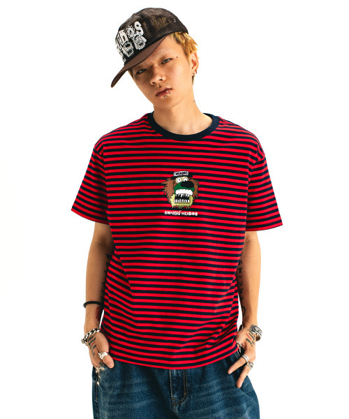 WKNDRS（ウィーキャンドース）の「[WKNDRS x GWAXNG] DULLY STRIPED T-SHIRT (RED)（Tシャツ/カットソー・レディース・その他・SMALL/MEDIUM/LARGE/X-LARGE）」の6枚目の写真