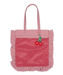 WEGO/【26春夏新作】チェリーフリルうちわトート
