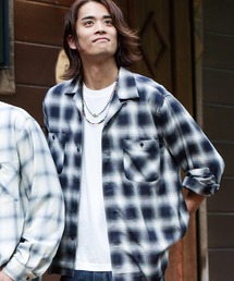 OMBRE CHECK OP COL SHIRTS/オンブレチェックシャツ