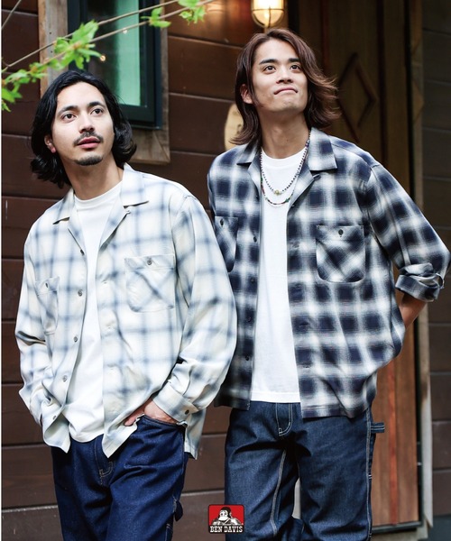 BEN DAVIS（ベンデイビス）の「OMBRE CHECK OP COL SHIRTS/オンブレチェックシャツ（シャツ/ブラウス・メンズ・ライトブルー/ブラック・LARGE/MEDIUM）」の5枚目の写真