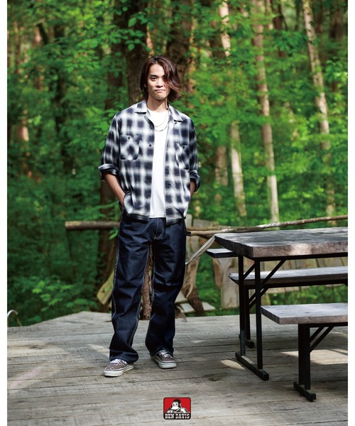 BEN DAVIS（ベンデイビス）の「OMBRE CHECK OP COL SHIRTS/オンブレチェックシャツ（シャツ/ブラウス・メンズ・ライトブルー/ブラック・LARGE/MEDIUM）」の3枚目の写真