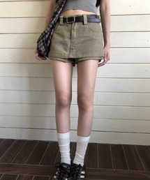 Denim short culotte