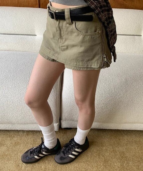 Vipoa(ヴィポア)の「Denim short culotte(デニムパンツ・レディース・カーキ・MEDIUM/SMALL)」の9枚目の写真