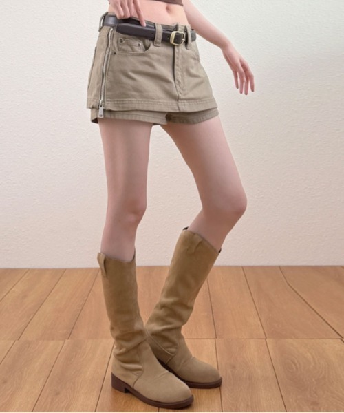 Vipoa(ヴィポア)の「Denim short culotte(デニムパンツ・レディース・カーキ・MEDIUM/SMALL)」の16枚目の写真
