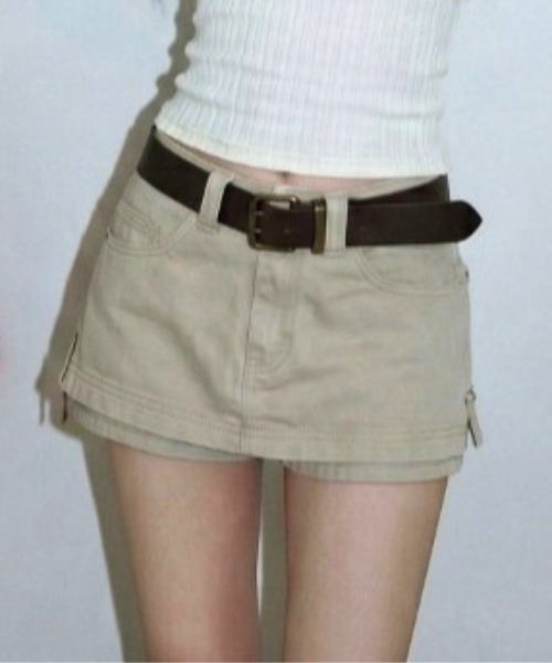 Vipoa(ヴィポア)の「Denim short culotte(デニムパンツ・レディース・カーキ・MEDIUM/SMALL)」の20枚目の写真