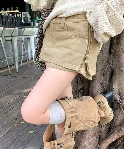 Vipoa(ヴィポア)の「Denim short culotte(デニムパンツ・レディース・カーキ・MEDIUM/SMALL)」の18枚目の写真