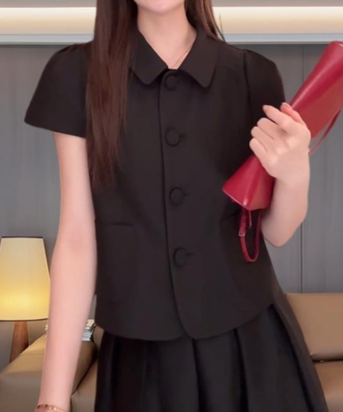 semplice（センプリチェ）の「シャツ【韓国ファッション】（シャツ/ブラウス・レディース・ブラック/ピンク・F）」の6枚目の写真